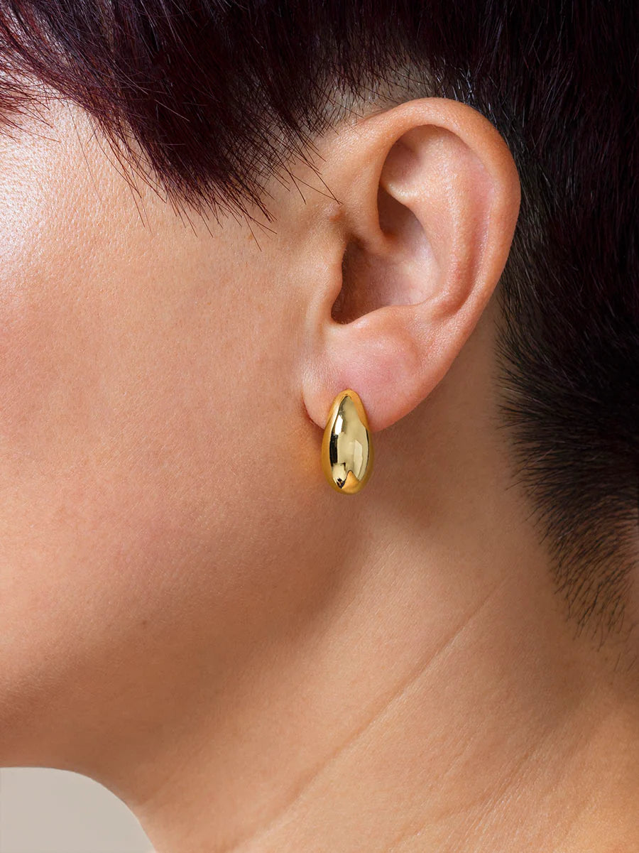 Crescent Shaped Stud Earring - (gold or rhodium)