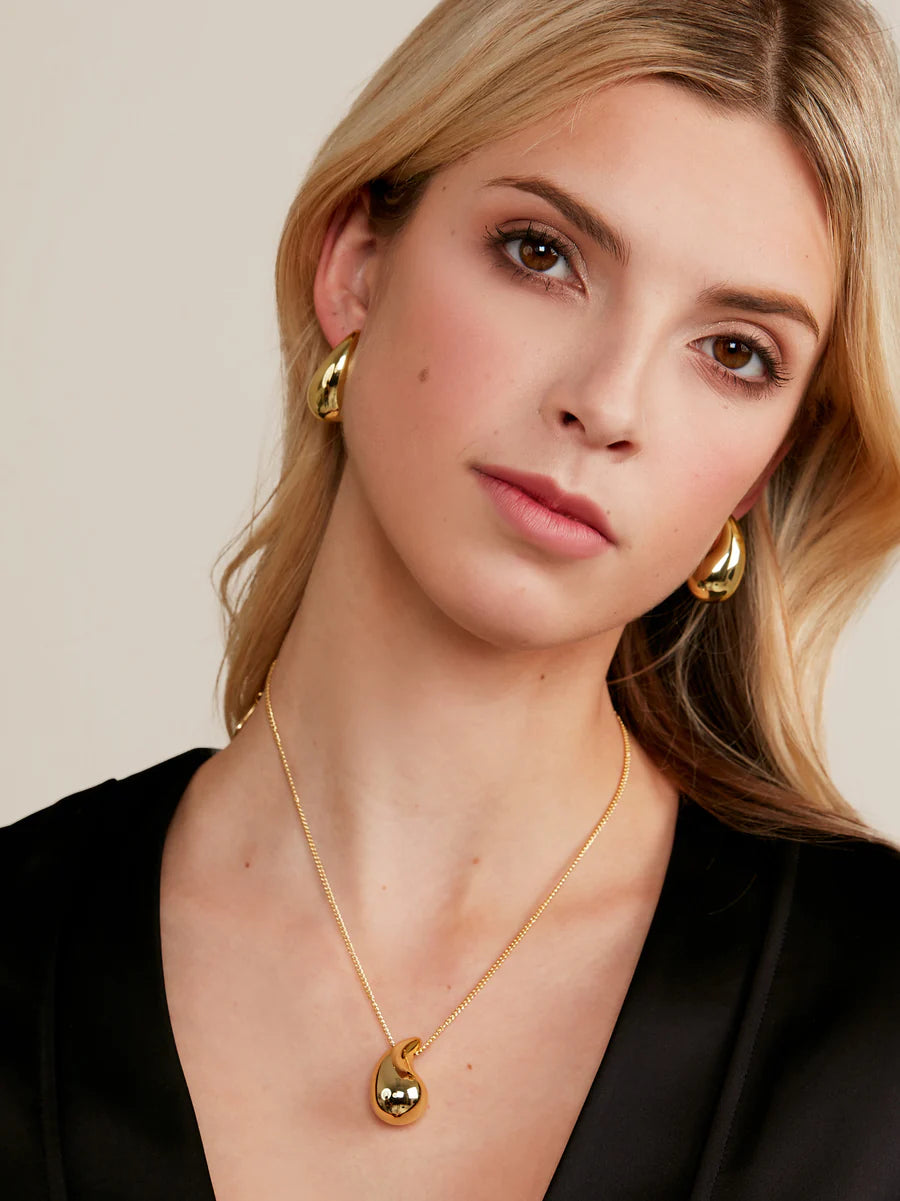 Chunky Crescent Drop Earring - Gold