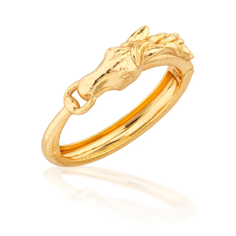 Capucine de Wulf Equestrian Horsehead Hinged Bangle - Gold Horsehead