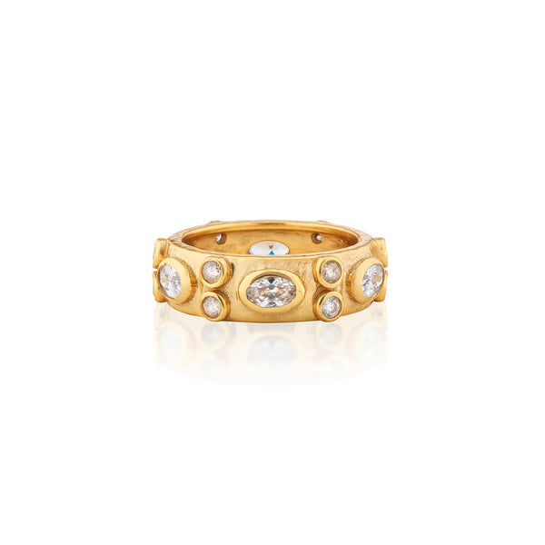 Capucine de Wulf Maharani Hammered Ring - Size 7 Clear CZ