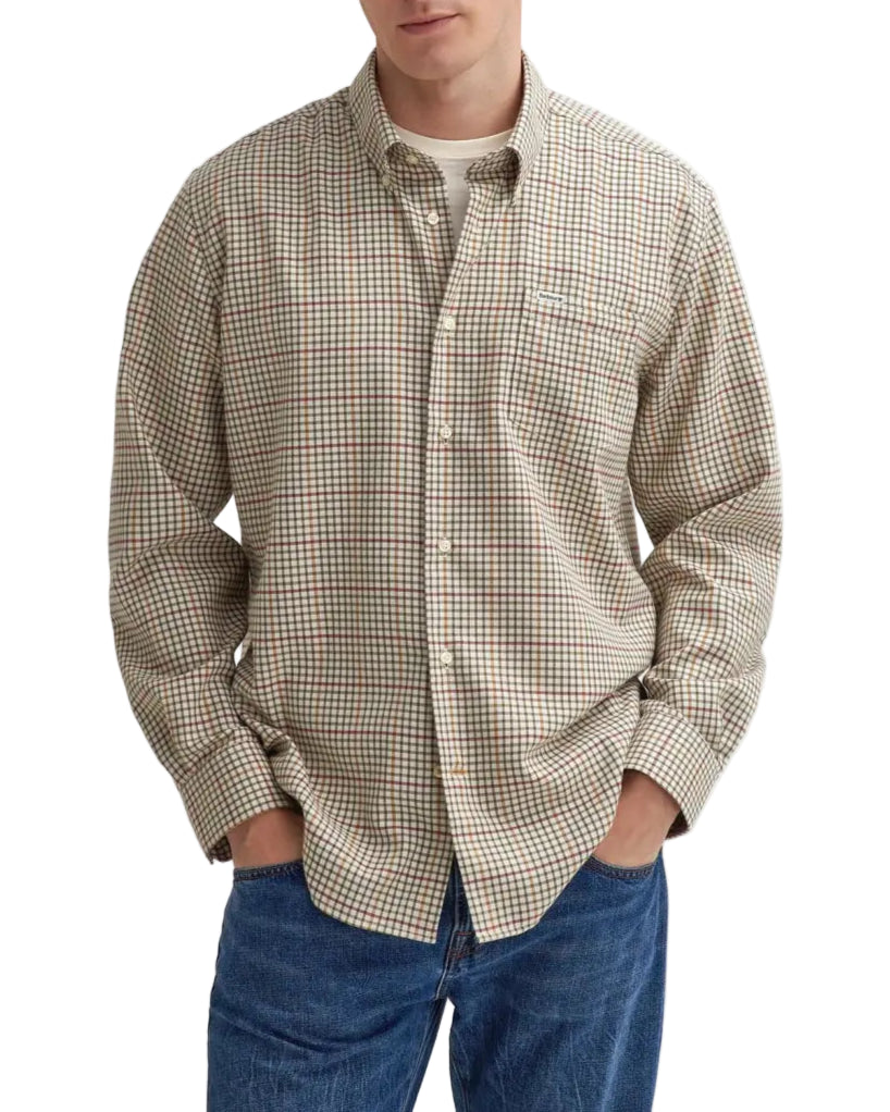 Barbour Henderson Regular Thermo Weave Checked Shirt - Ecru