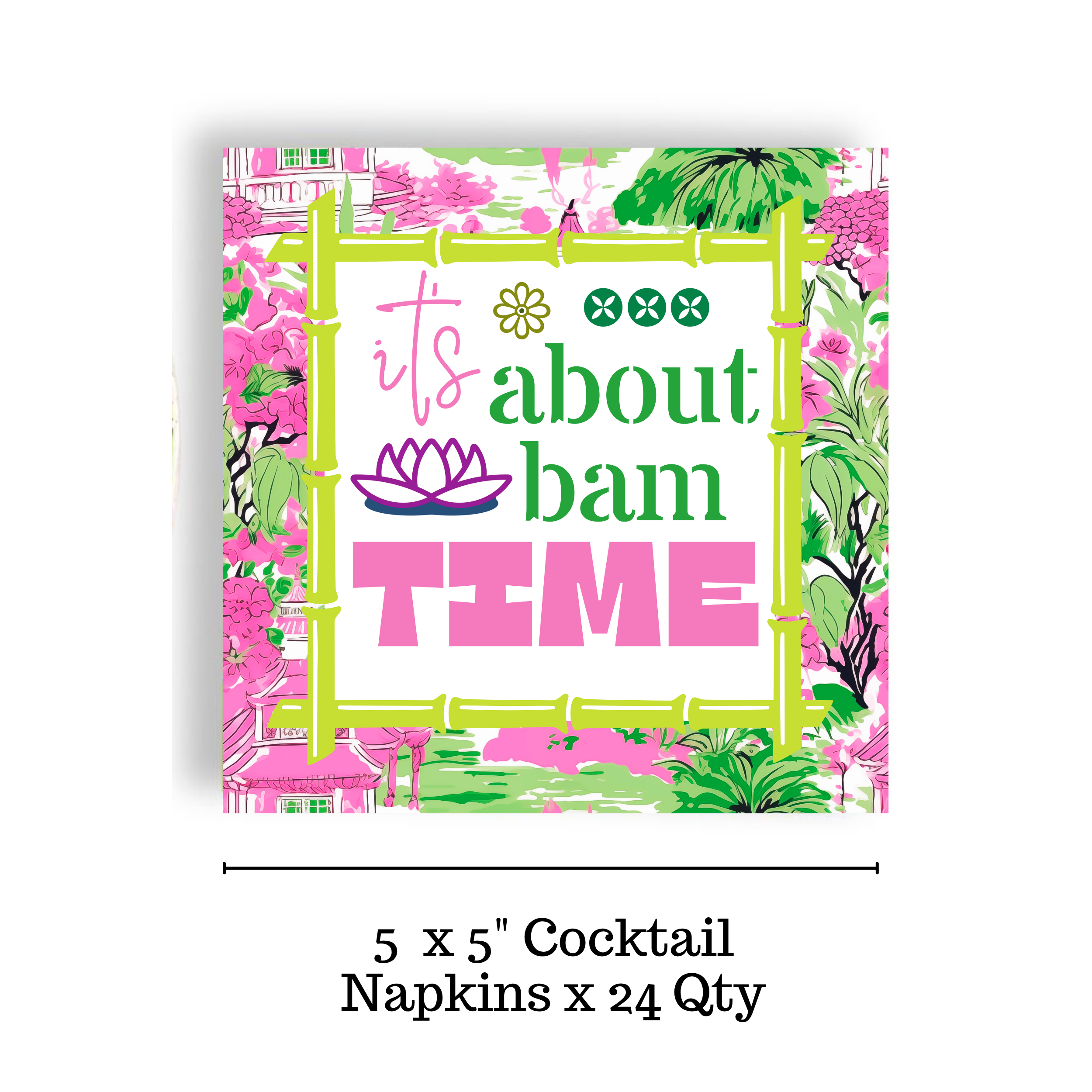 Mahjong "It's About Bam Time" 24ct Cocktail Napkins
