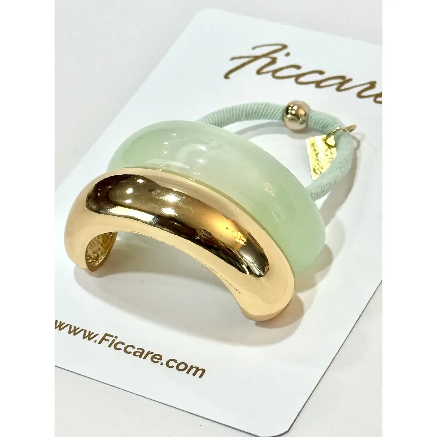 Melody Resin + Gold Metal Bar Hair Tie - Three Colors