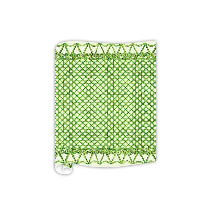 Green Swirls with Lattice Pattern Table Runner