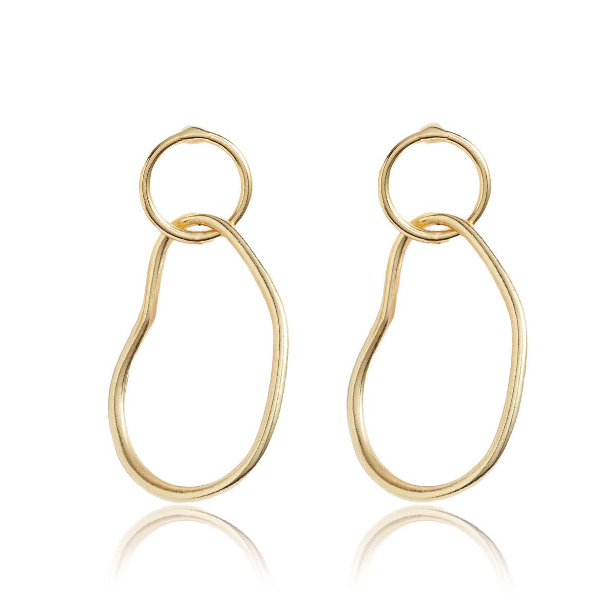 Organic link Drop Earrings - 24K Gold Plated