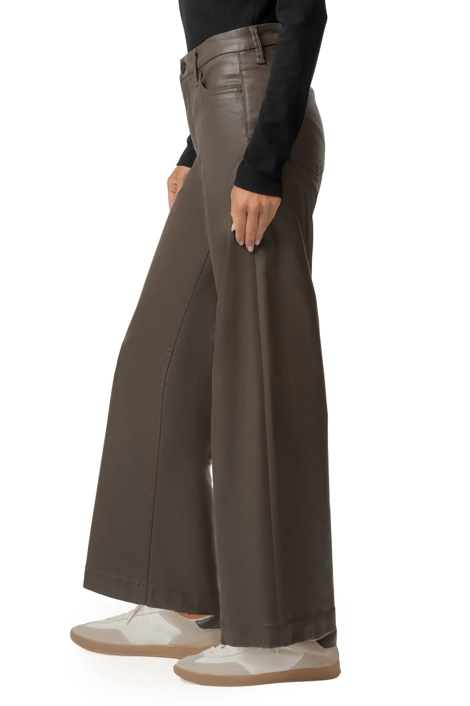 Kut From the Kloth Meg High Rise Fab Ab Wide Leg Wide Hem | Toffee