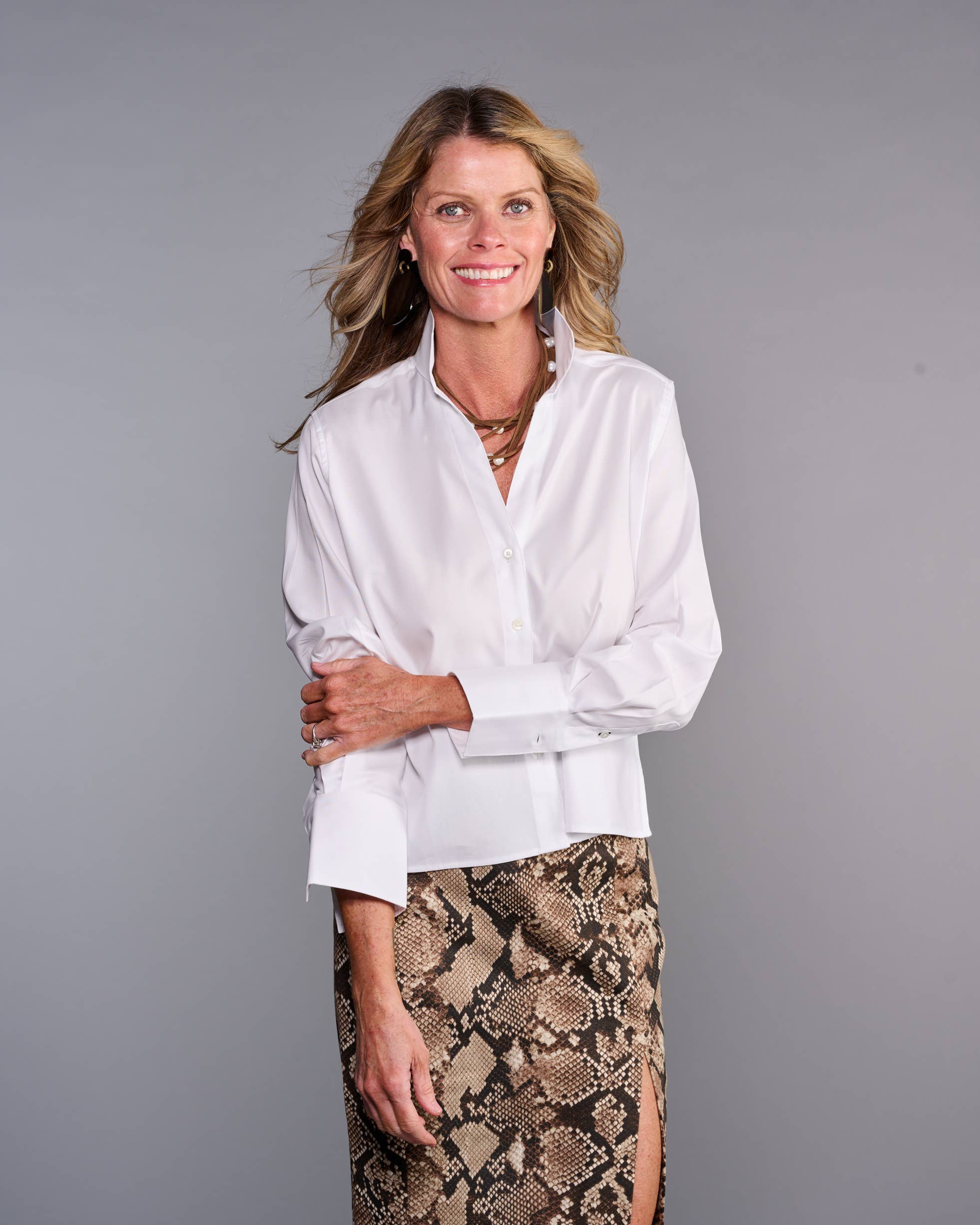 The League Crop Shirt in Crisp White: M