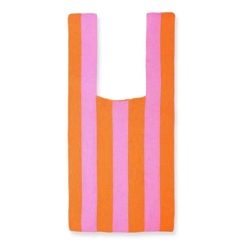 Color Striped Knit Handbag - 2 Colors