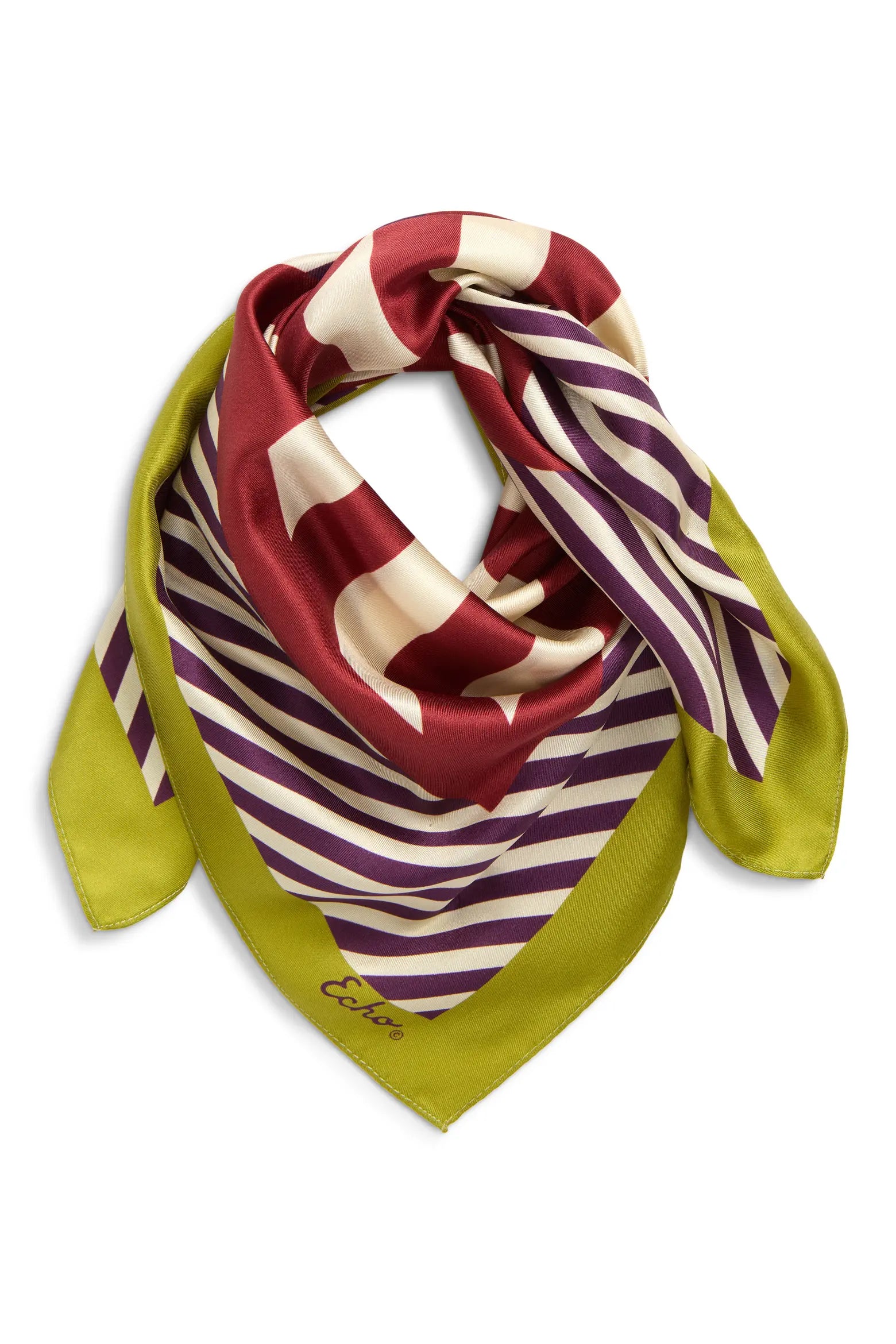Stripes Silk Bandana | Mulled Wine
