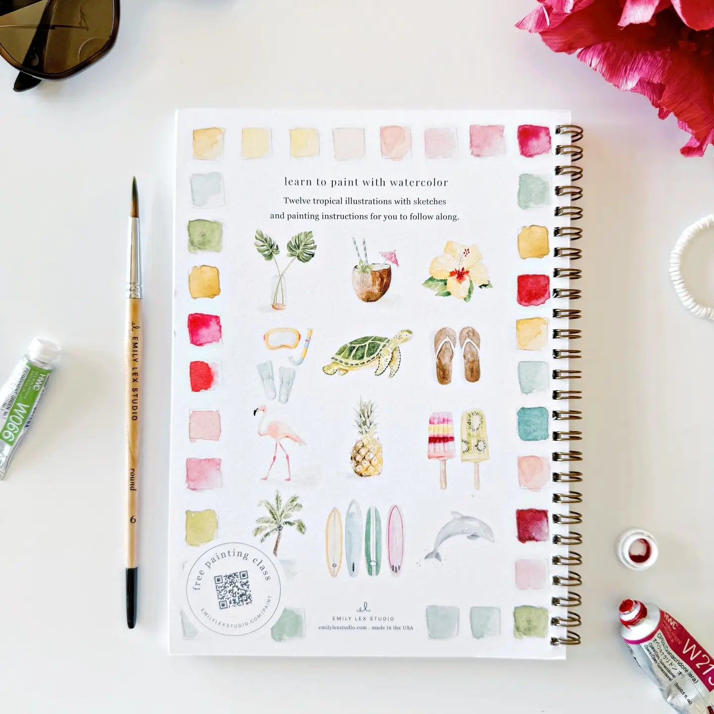 Emily Lex Tropical Watercolor Workbook