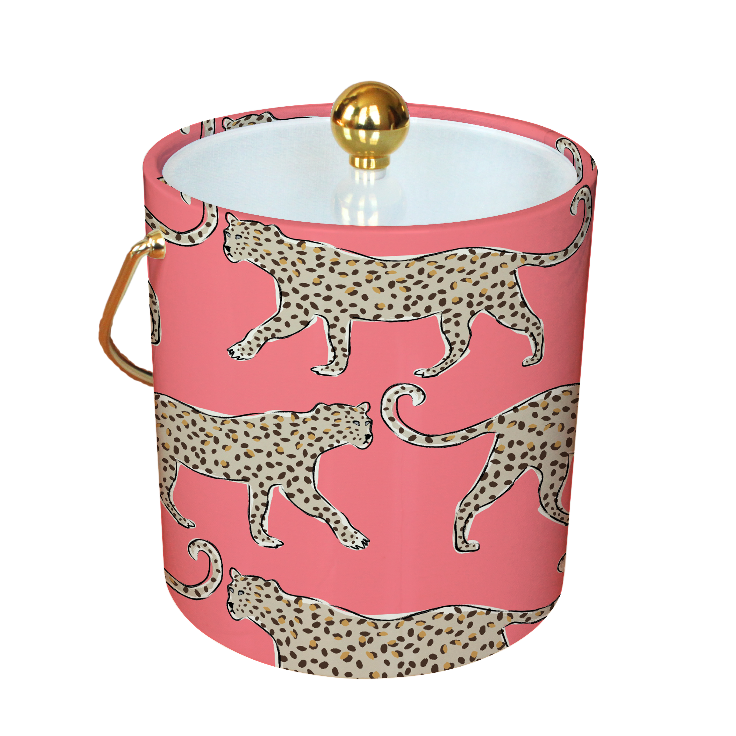 Leopard Ice Bucket  (Green or Coral)