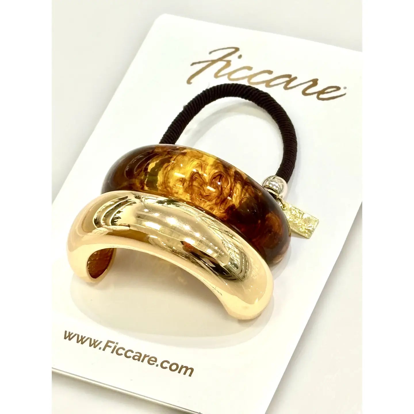 Melody Resin + Gold Metal Bar Hair Tie - Three Colors