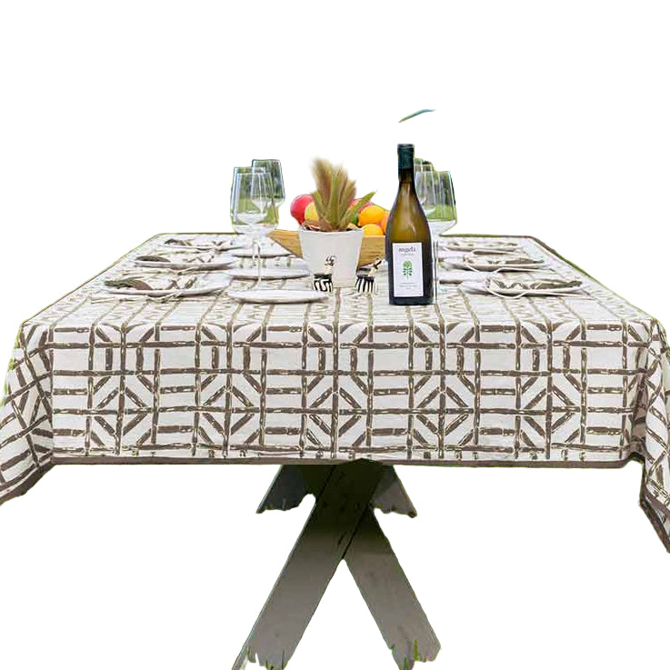 Brown Bamboo Tablecloth 55"55"