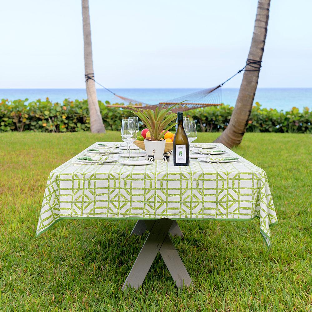 Green Bamboo Tablecloth 60"x 120"