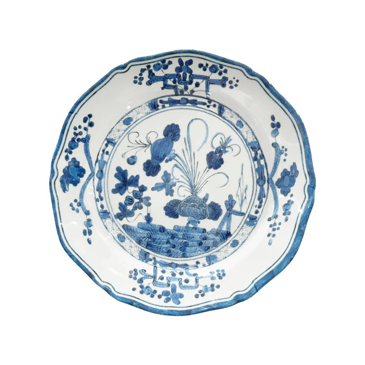 Melamine Faenza 9"Salad Plate White and Blue