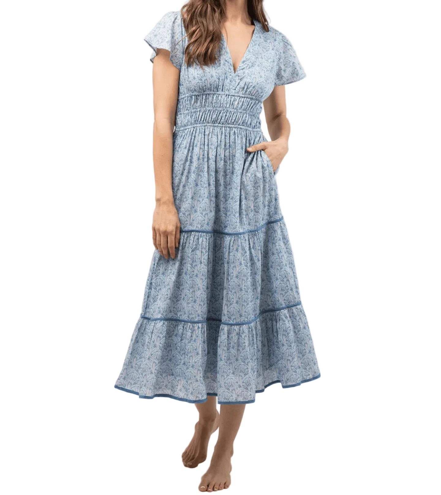 Beau & Ro  Isla Dress | Swirl - Blue