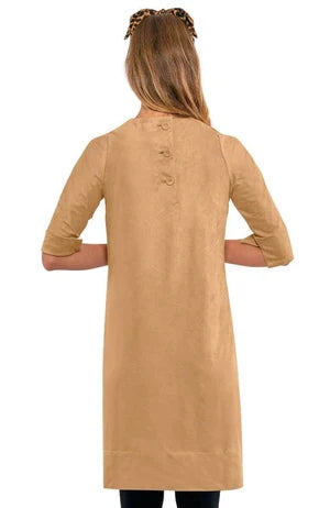 Gretchen Scott Ultra Suede Button Back Swing Dress