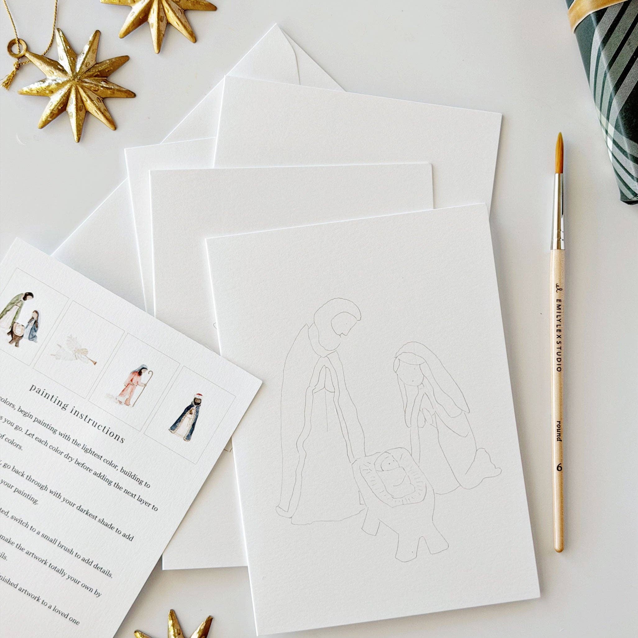 Emily Lex Nativity Paintable Notecard