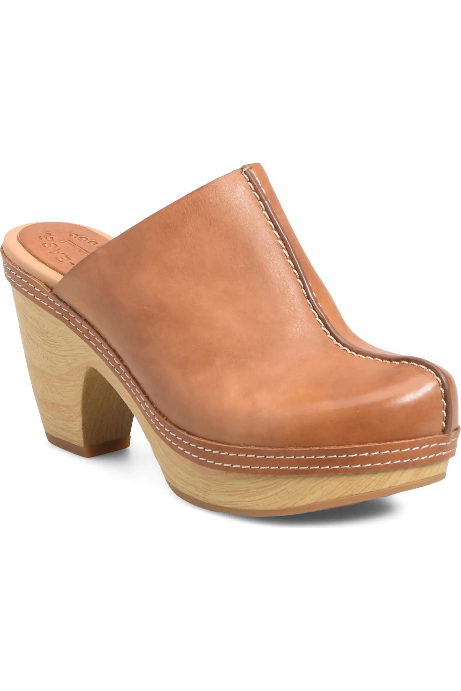 Gwendolyn Leather Clog - Cognac