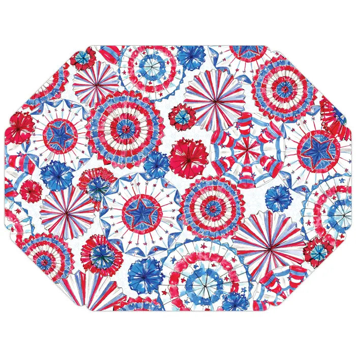 Posh Die Cut Placemat Handpainted Patriotic Pinwheels