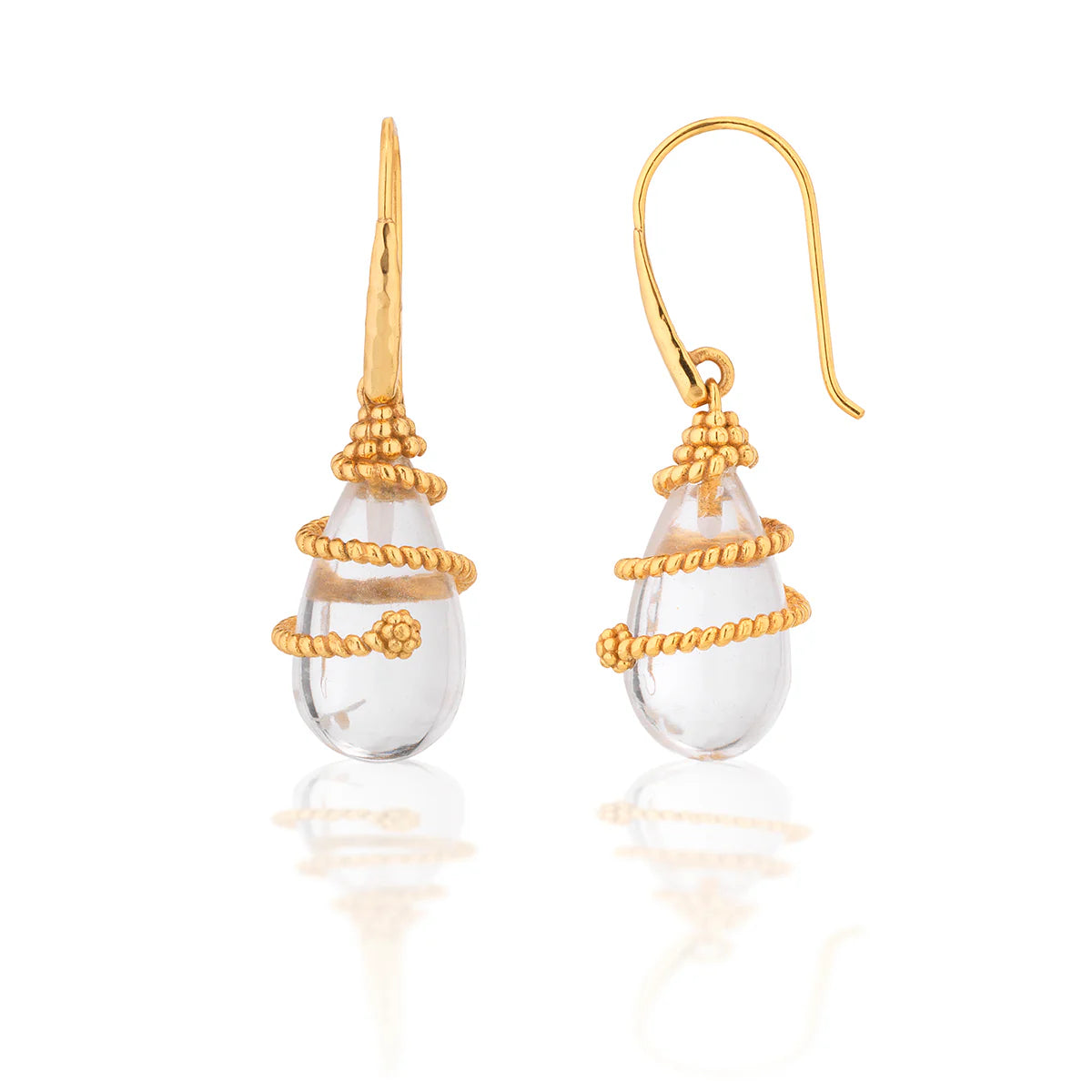 Capucine de Wulf Lily Drop Earrings - Clear Quartz