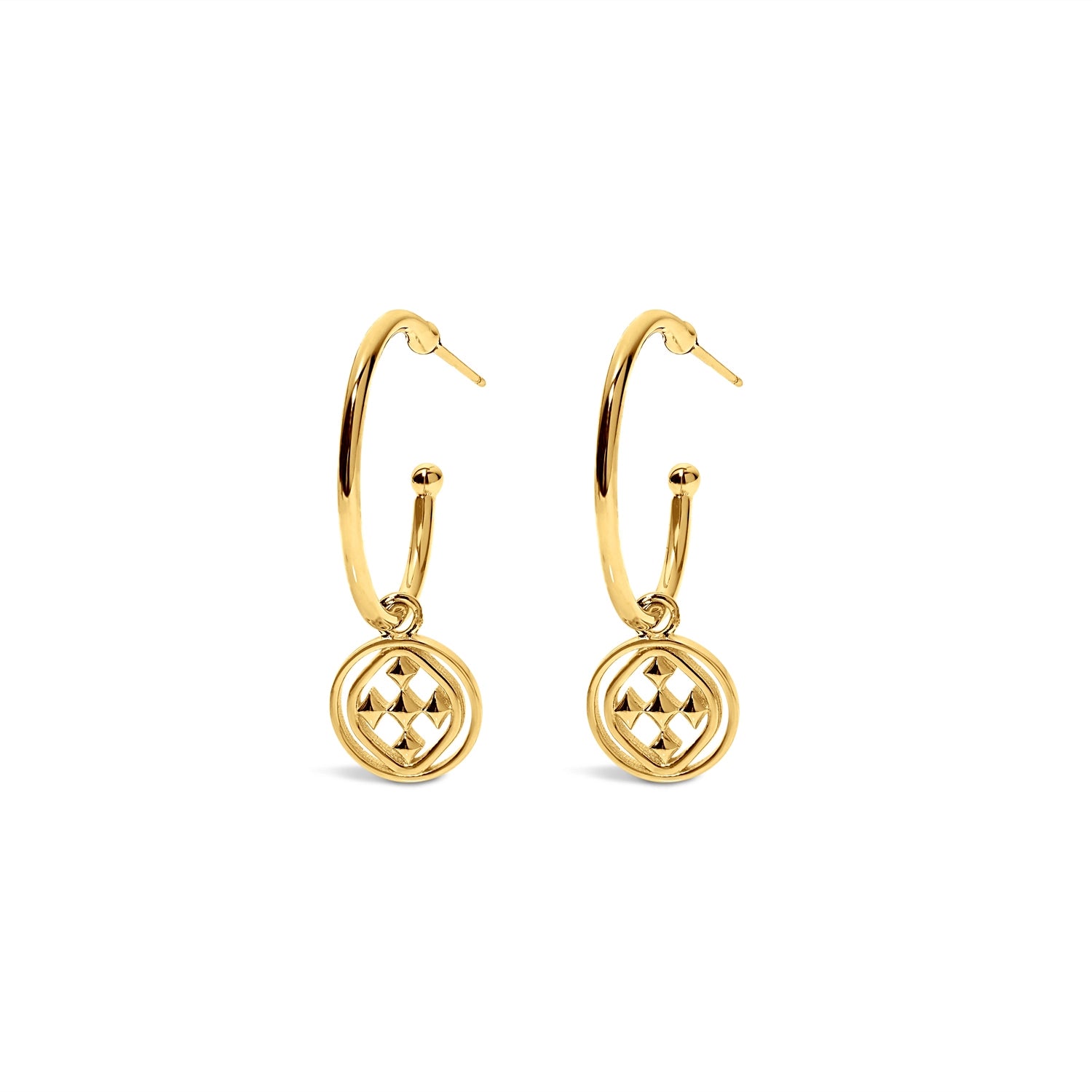 Gracewear Medallion Small Hoops -(gold or silver)
