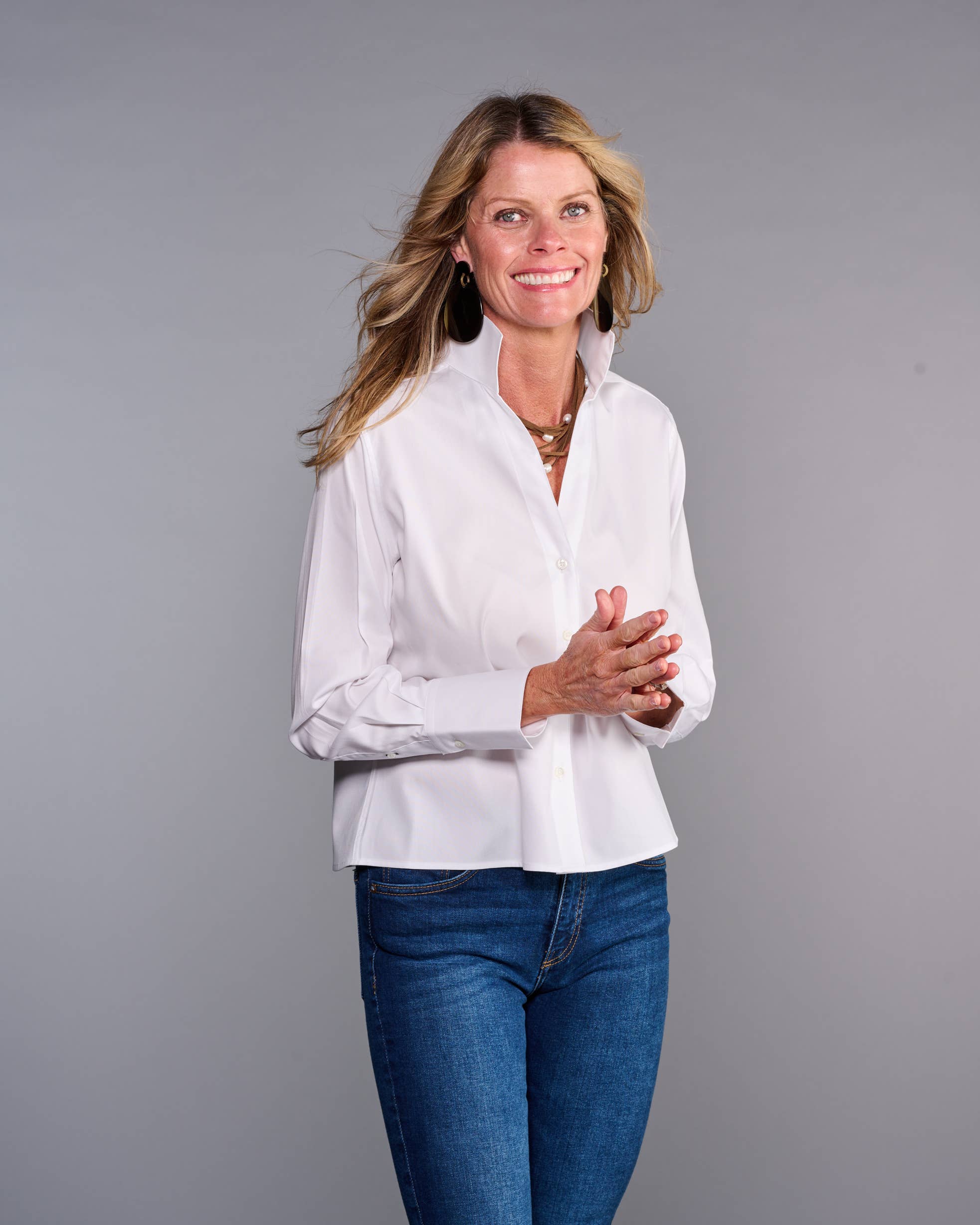 The League Crop Shirt in Crisp White: M