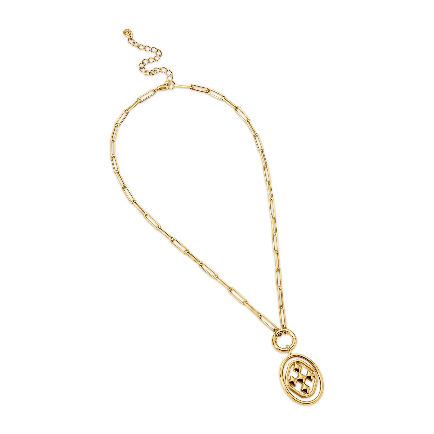 Gracewear Paperclip Choker with Shell Charm - Gold