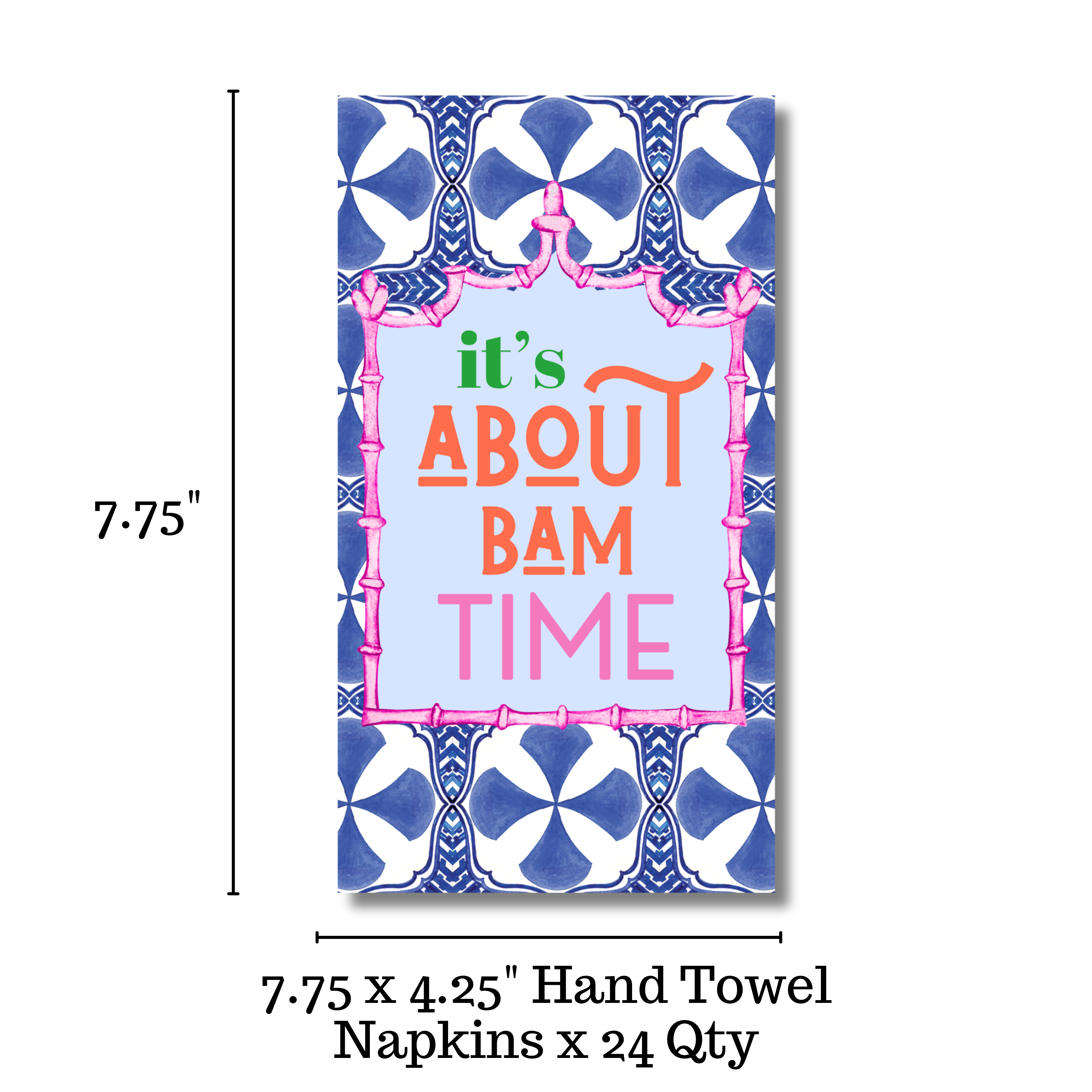 Mahjong Blue Tile "It's About Bam TIme" 24ct Guest Napkins