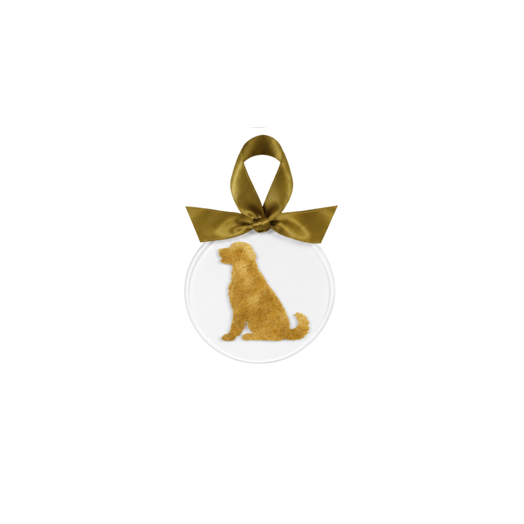 Gold Leaf Dog Breed Acrylic Ornament: Golden Retriever