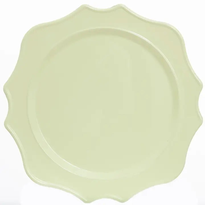 Fabulous New Scalloped Melamine Chargers - Pale Green