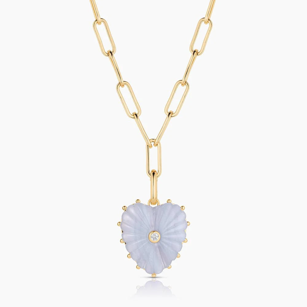 THATCH Malene Blue Lace Heart Charm and Chain