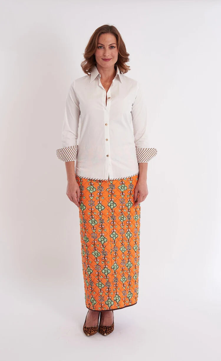 CK Bradley Bryson Button Down - White/Taupe Stripe