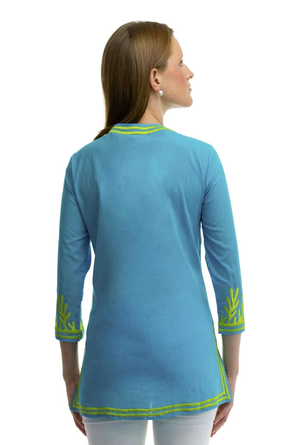 Gretchen Scott Classic Embroidered Top | Turquoise