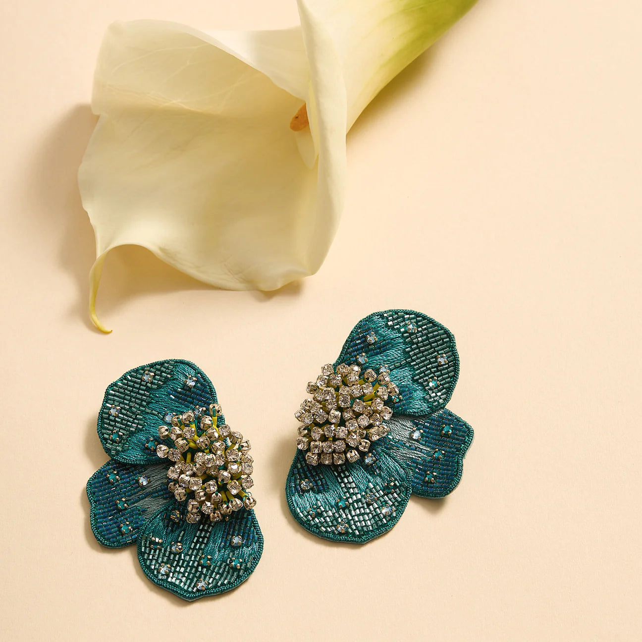 Mignonne Gavigan Gertie Flower Studs - Turquoise