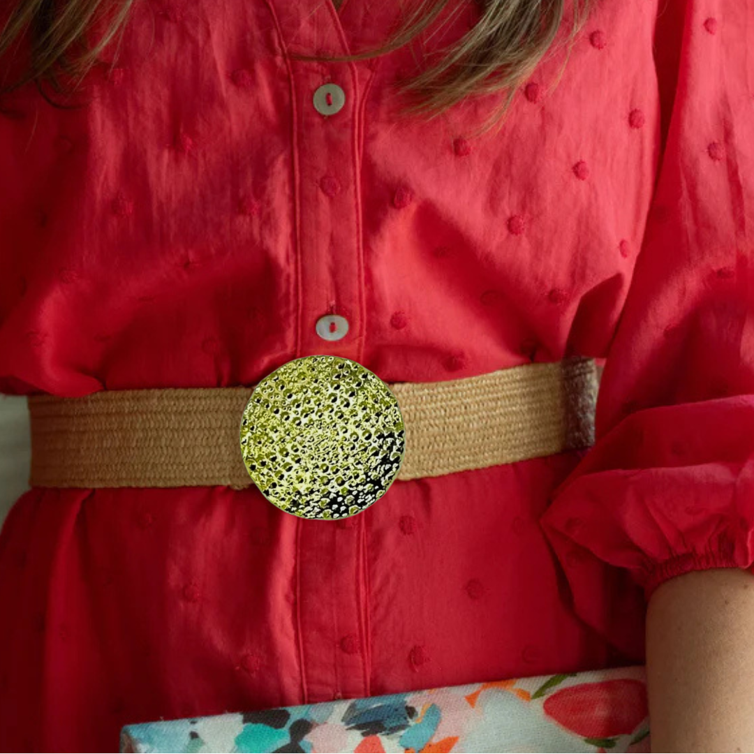 Pebbled Disc Interchangeable Artisan Belt Buckle