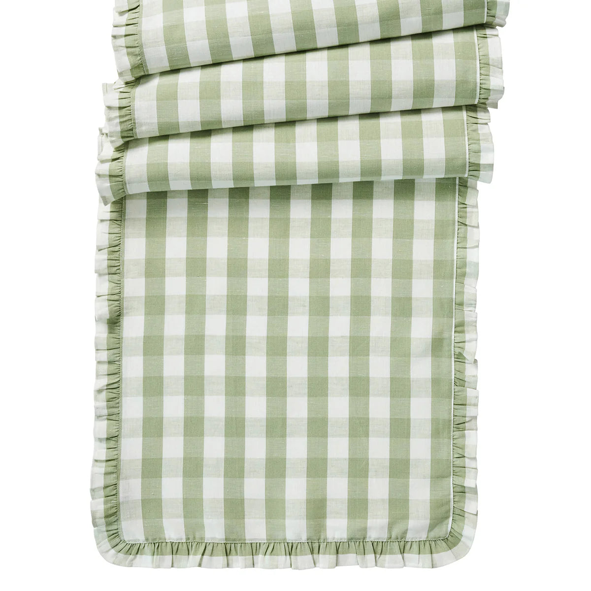 Juliska Gingham Ruffle 18" x 90" Table Runner - 2 Colors