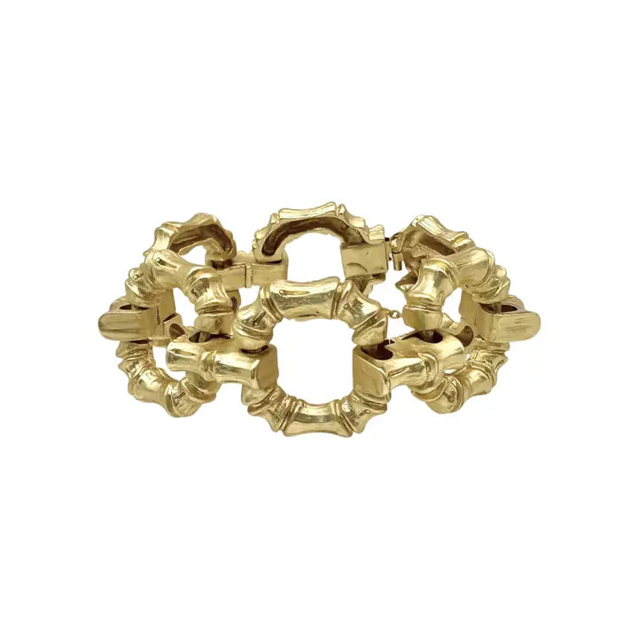 Naples Bamboo Bracelet - Brush Gold