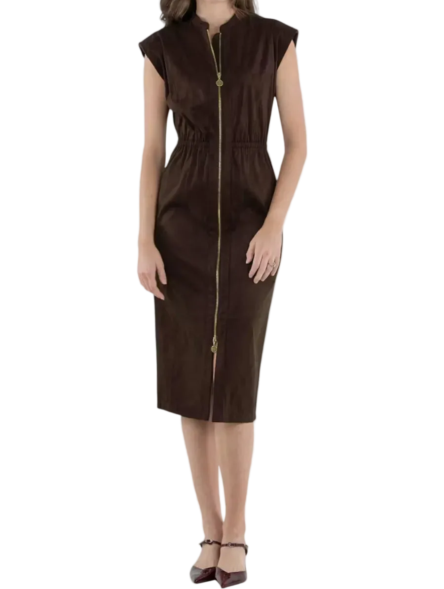 Emily McCarthy May Dress - Fudge Suede