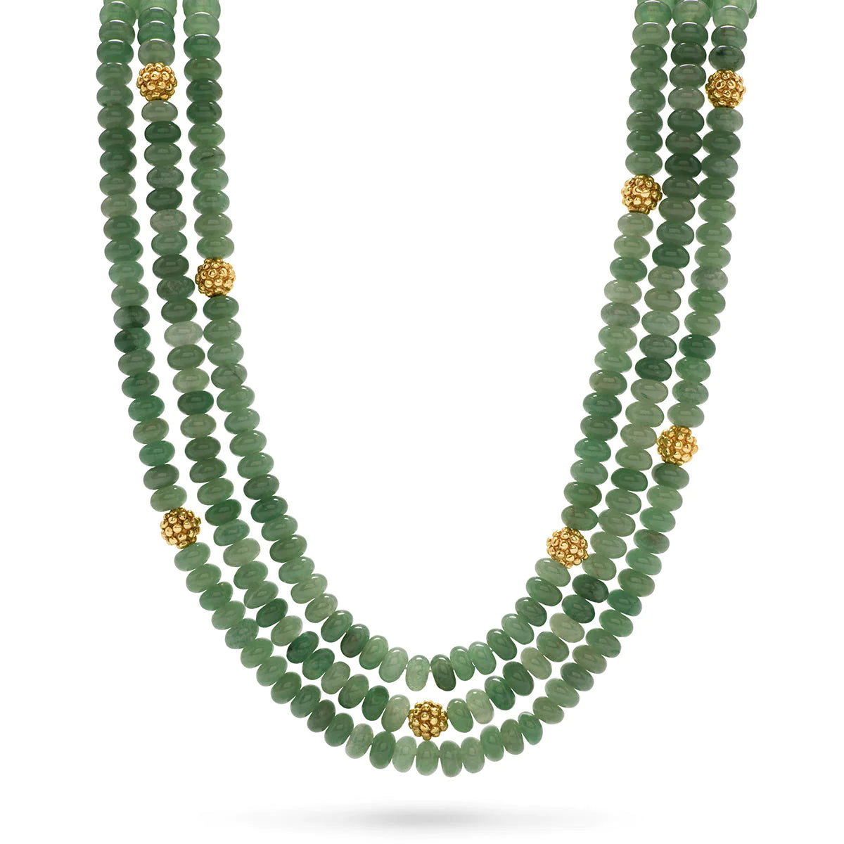 Capucine De Wulf Berry & Bead Triple Strand Necklace - (Ocean Jade or Meadow Jade)
