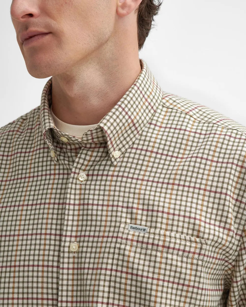 Barbour Henderson Regular Thermo Weave Checked Shirt - Ecru