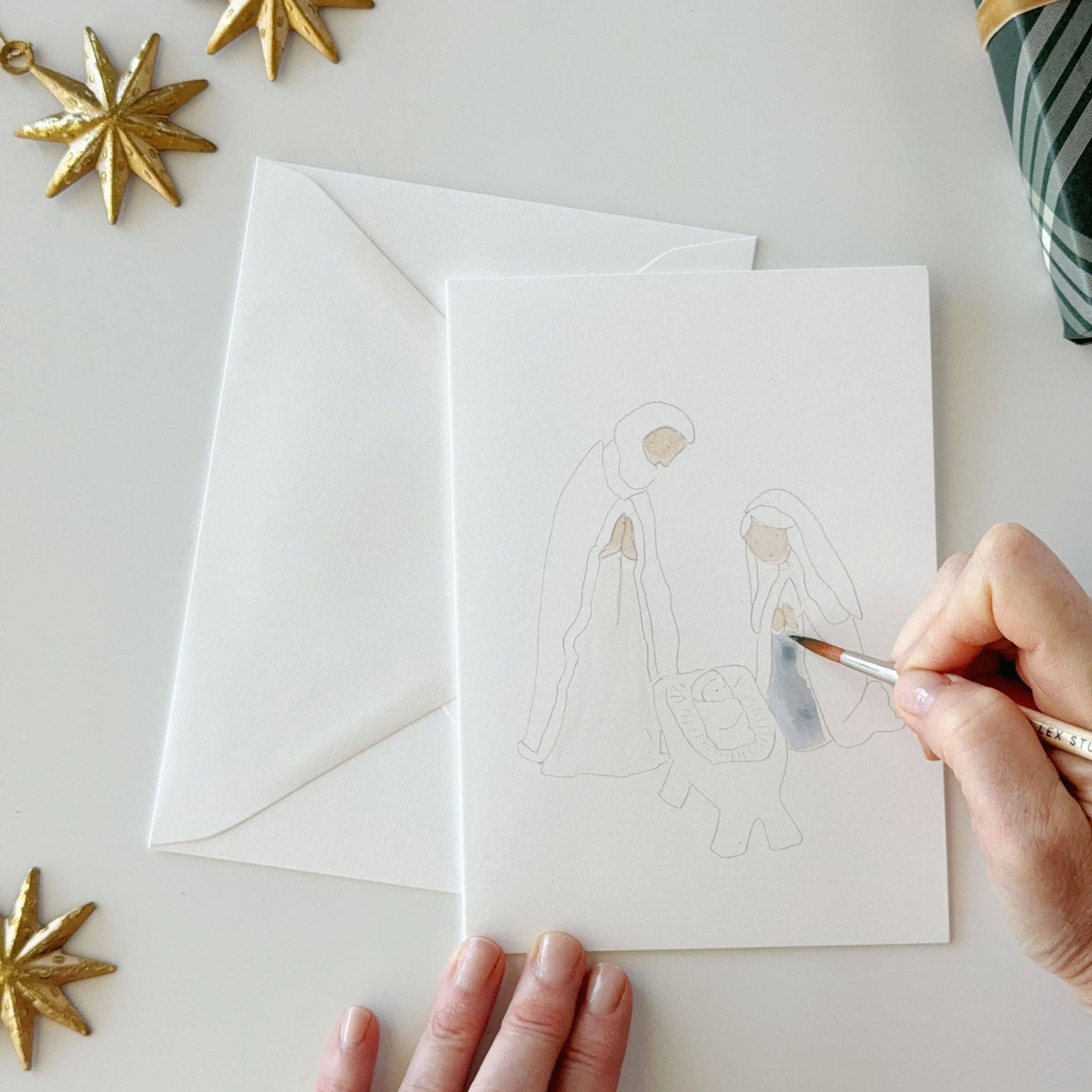 Emily Lex Nativity Paintable Notecard