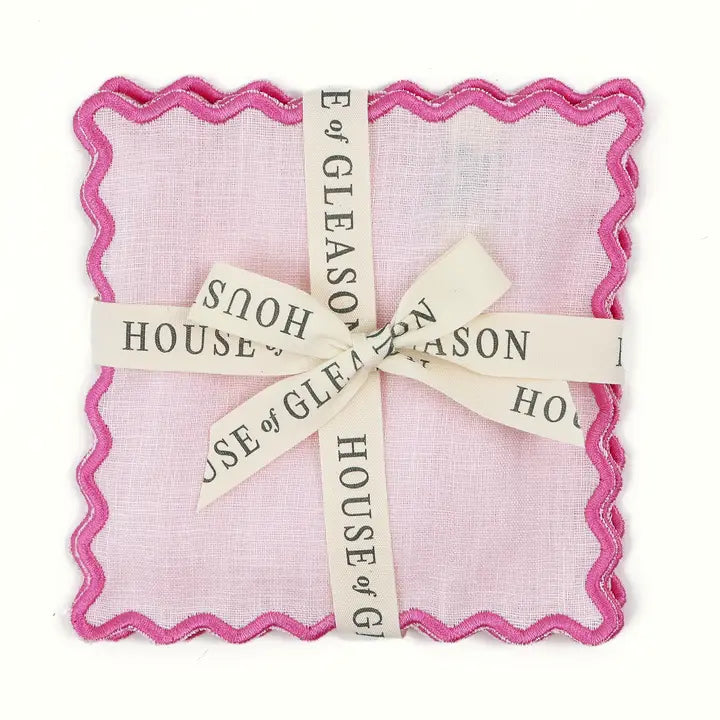 Linen Square Cocktail Napkin Set - 4 Colors