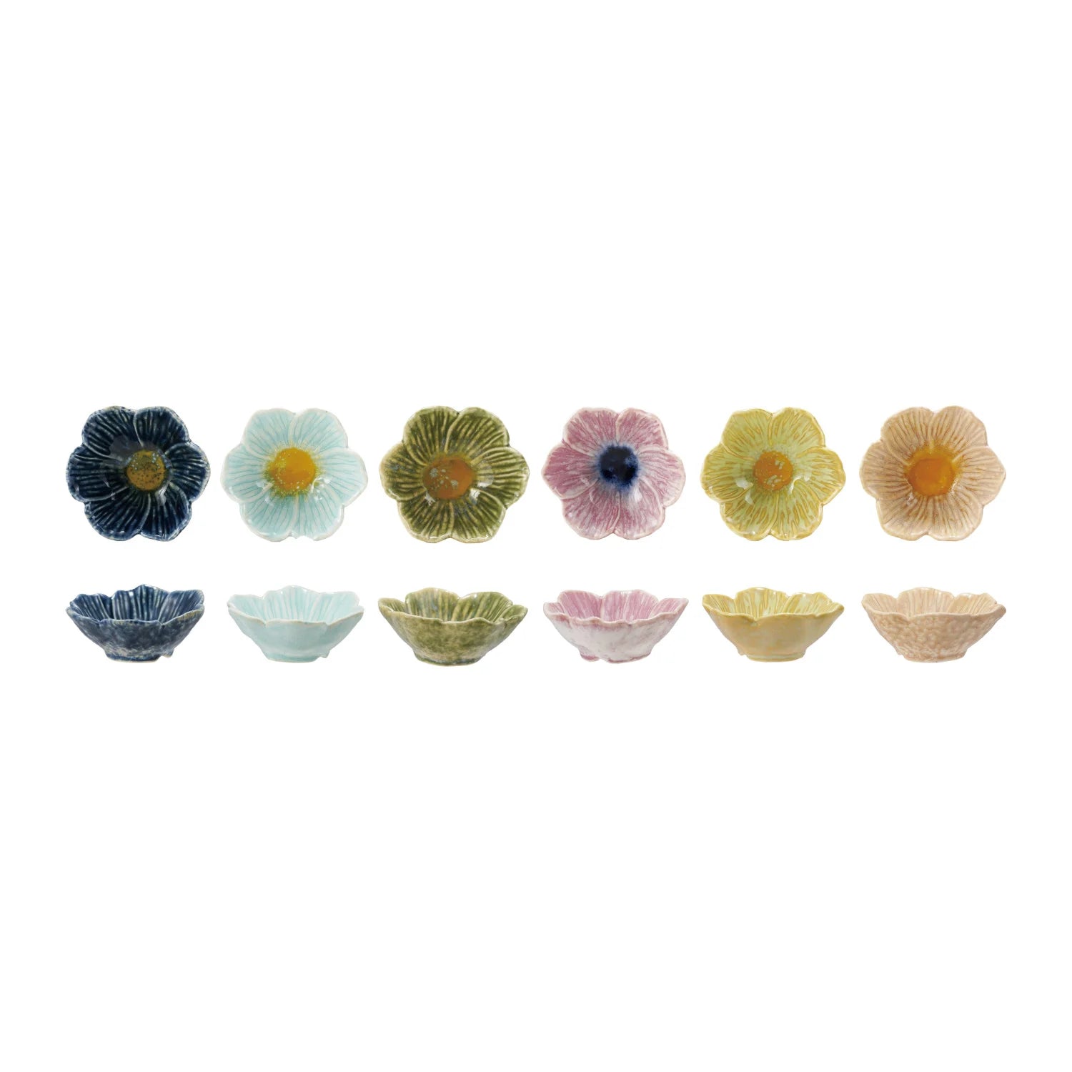 Stoneware Flower Shaped Reactive Glaze - 6 Colors