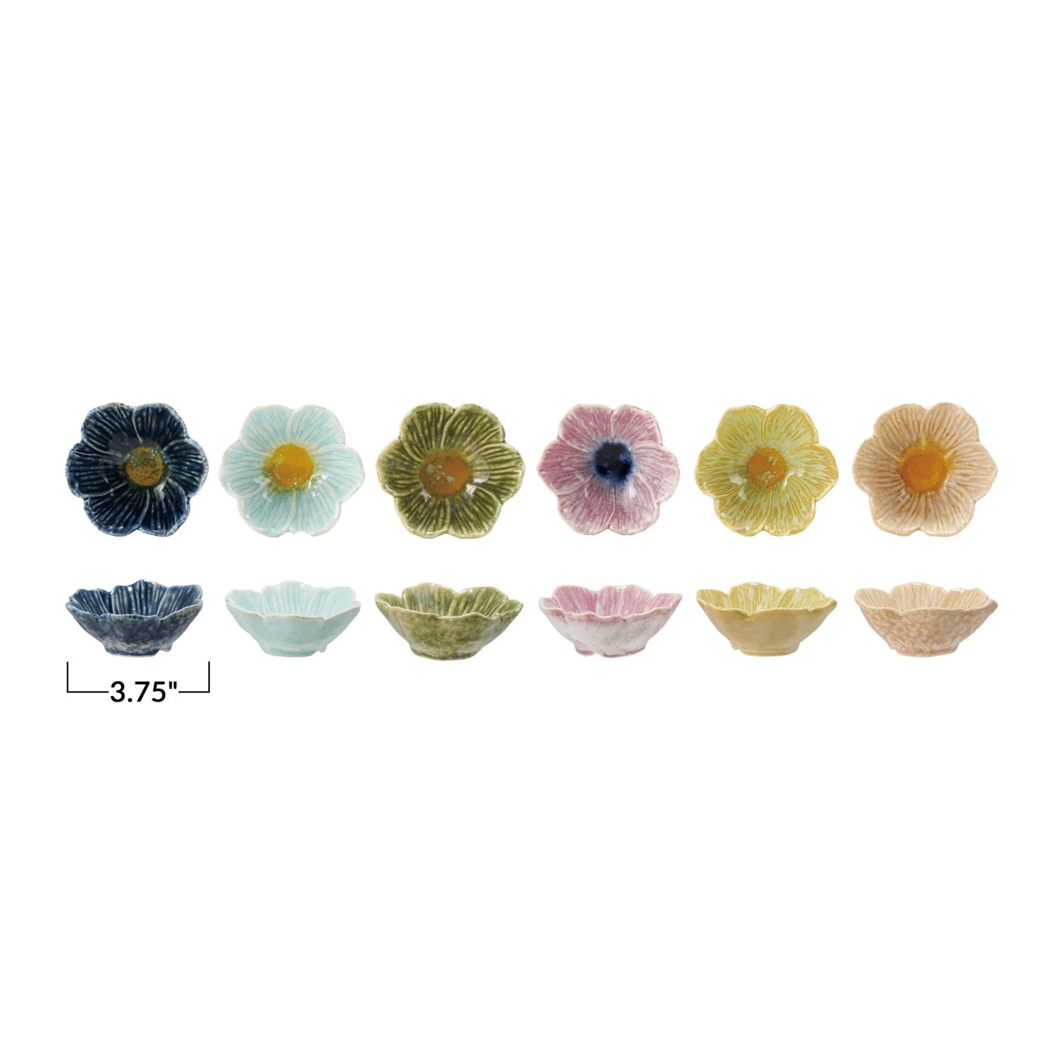 Stoneware Flower Shaped Reactive Glaze - 6 Colors