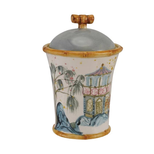 Chinoiserie Hand-Painted Canister