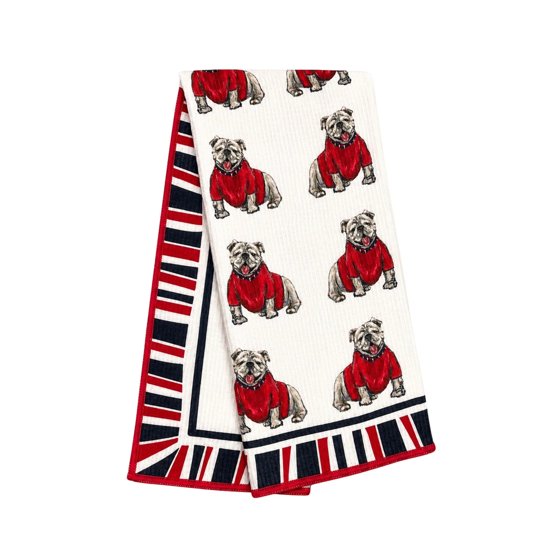Game Day Bulldog Double Sided Tea Towel