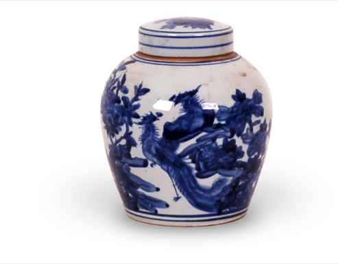 Blue & White Phoenix Jar