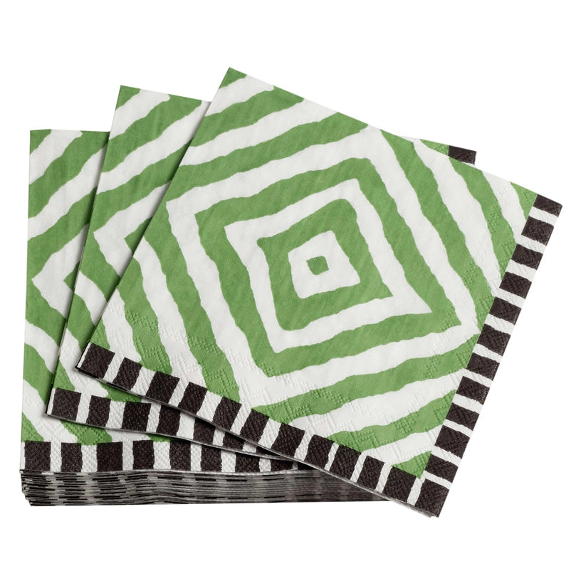 Annie Selke Arrows/Green- Cocktail or Guest Towels