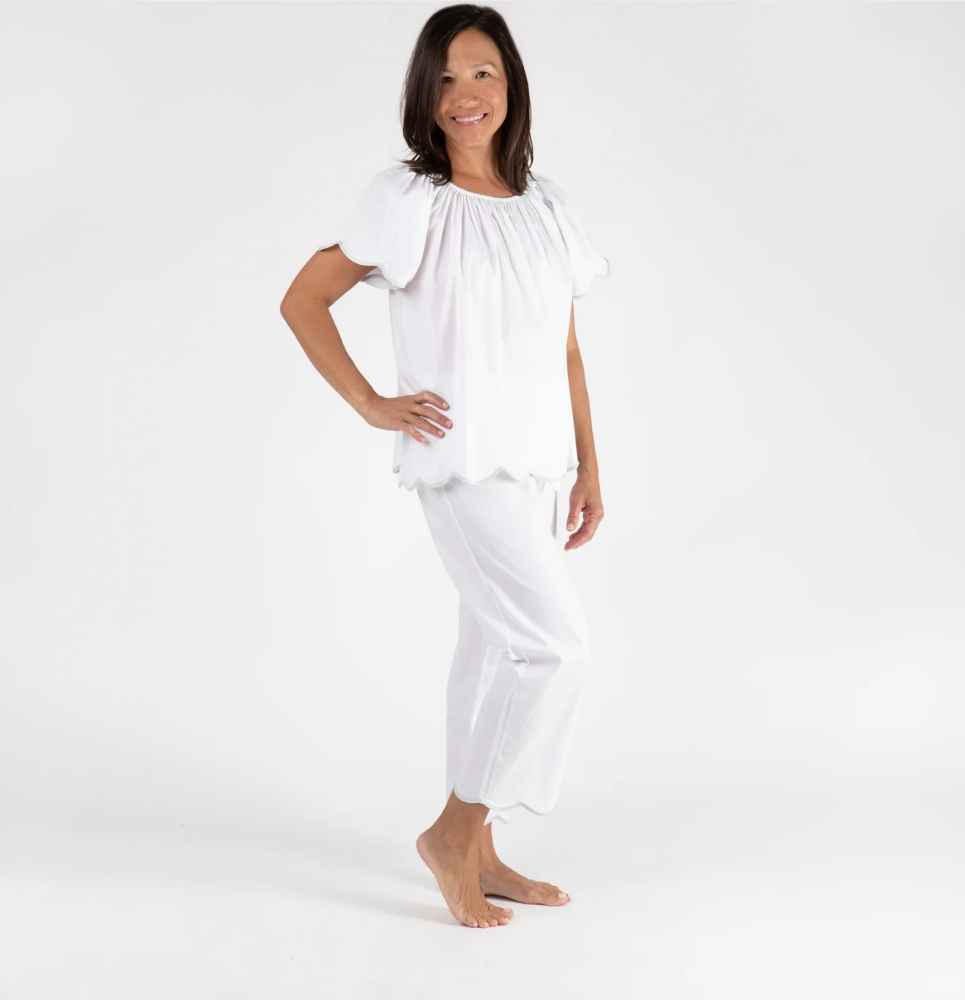 Vandy Cotton Short Sleeve Pajama Set - Seafoam
